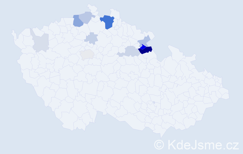 Příjmení: 'Hastrdlo', počet výskytů 38 v celé ČR