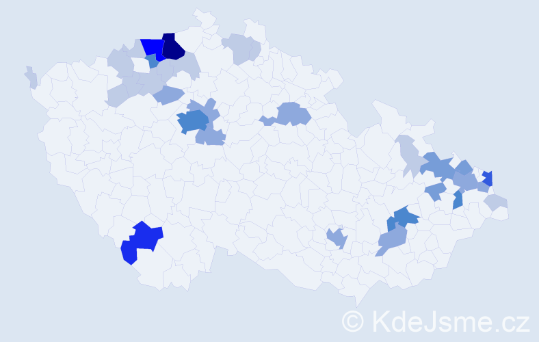 Příjmení: 'Sendrei', počet výskytů 88 v celé ČR