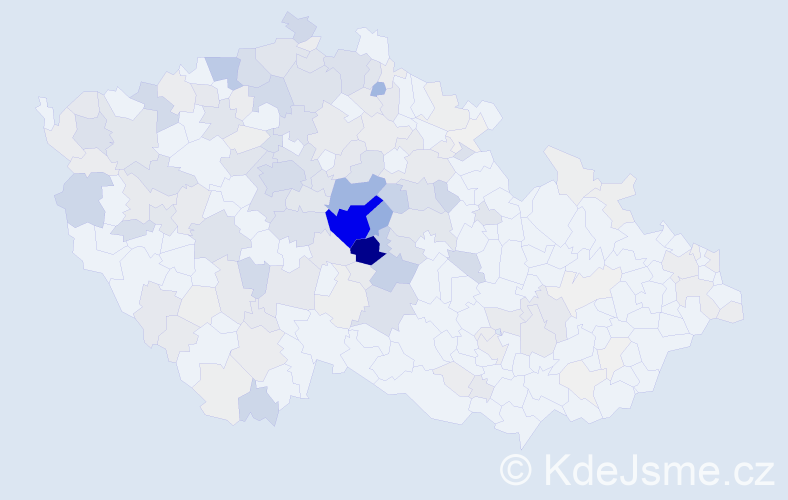 Příjmení: 'Tvrdíková', počet výskytů 852 v celé ČR