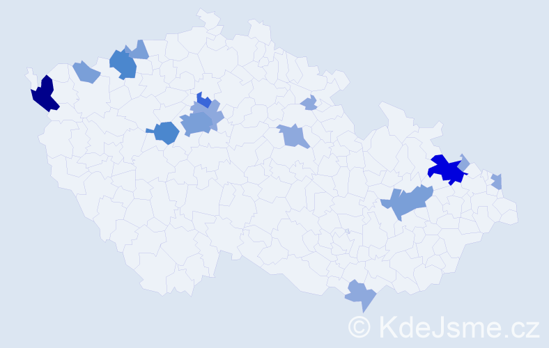 Příjmení: 'Malčeková', počet výskytů 37 v celé ČR