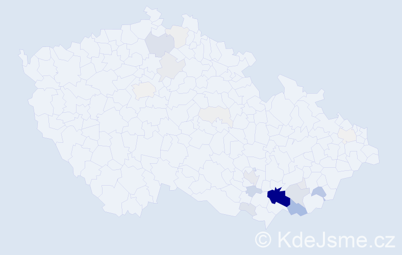 Příjmení: 'Pres', počet výskytů 118 v celé ČR