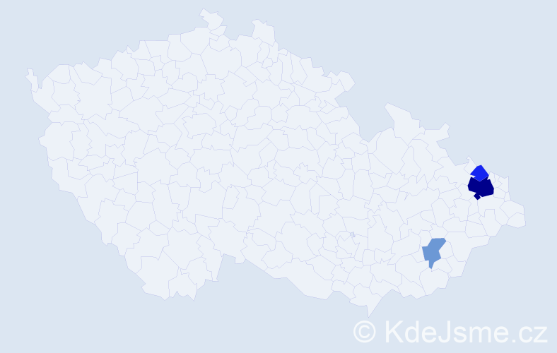 Příjmení: 'Tylek', počet výskytů 9 v celé ČR