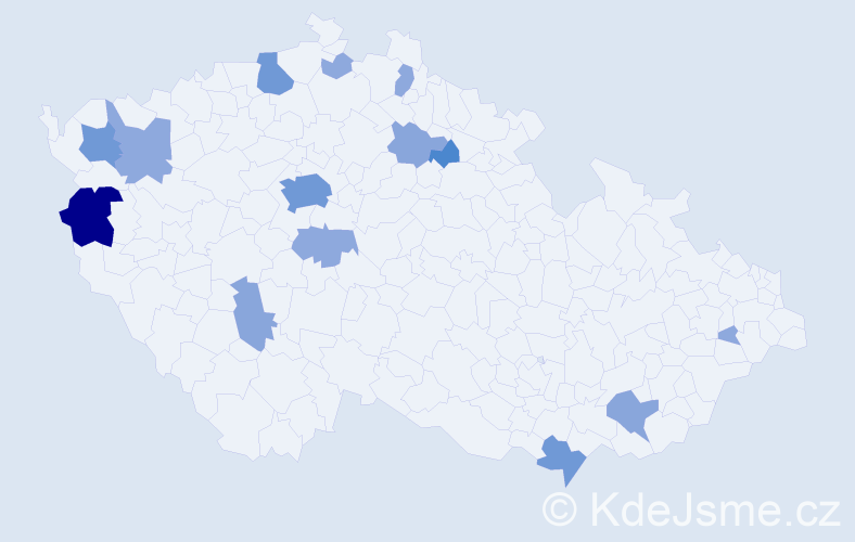 Příjmení: 'Kardos', počet výskytů 36 v celé ČR