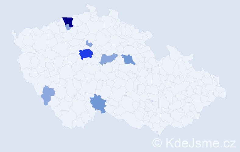 Příjmení: 'Křehlová', počet výskytů 27 v celé ČR