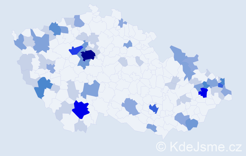 Příjmení: 'Ďuricová', počet výskytů 157 v celé ČR