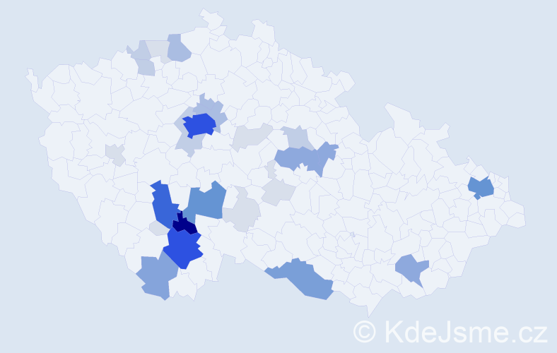 Příjmení: 'Zunt', počet výskytů 121 v celé ČR