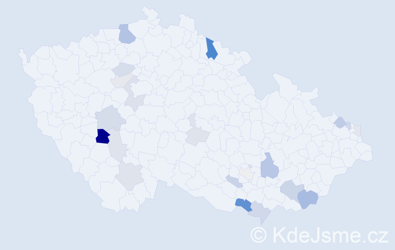 Příjmení: 'Barátová', počet výskytů 52 v celé ČR