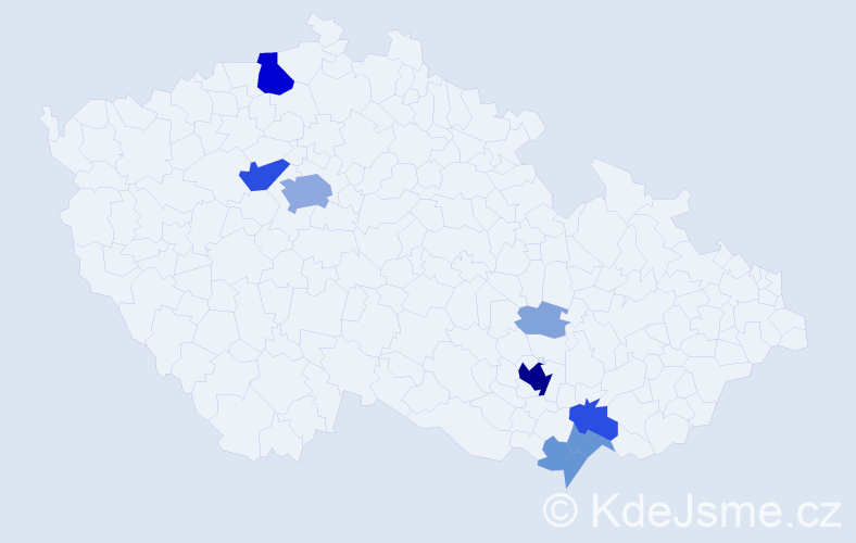 Příjmení: 'Šalé', počet výskytů 34 v celé ČR