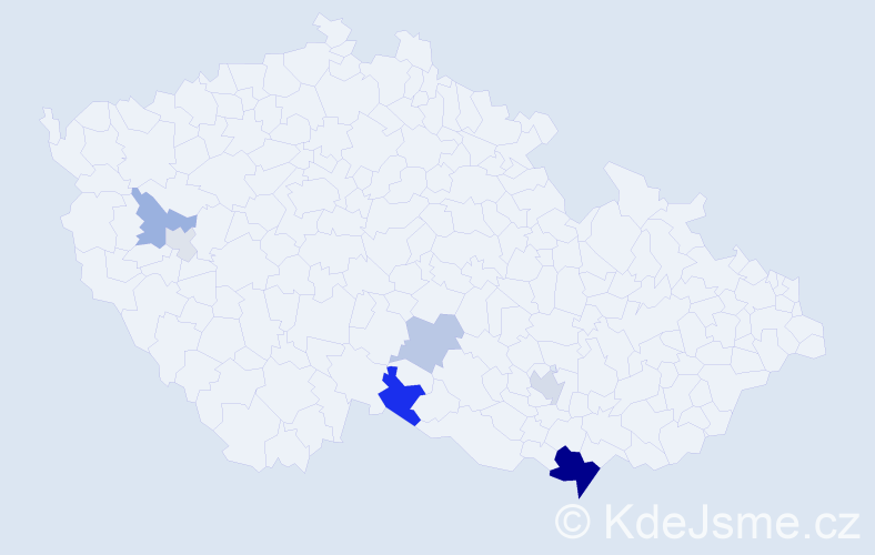 Příjmení: 'Zoderová', počet výskytů 24 v celé ČR