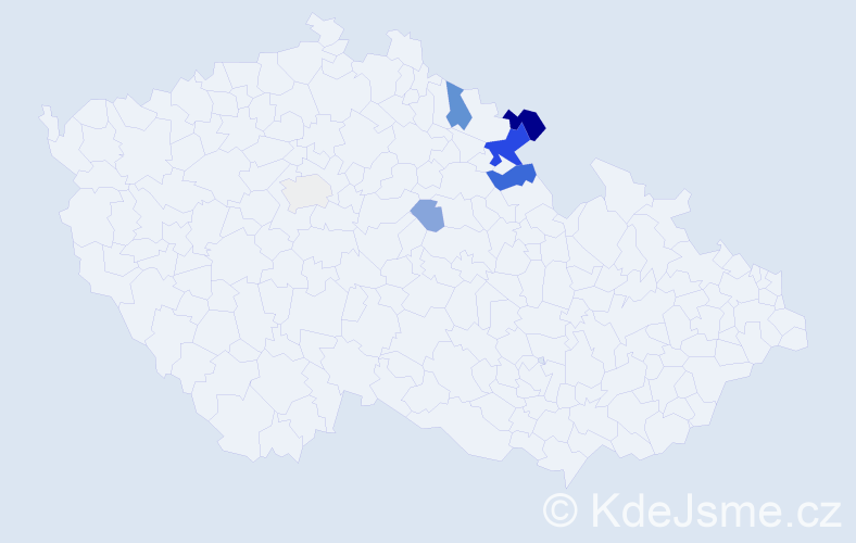Příjmení: 'Flousek', počet výskytů 16 v celé ČR