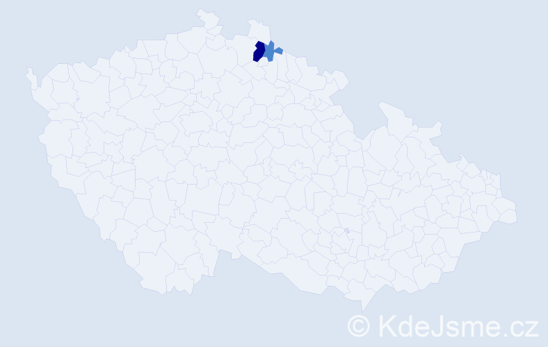 Příjmení: 'Tegkel', počet výskytů 4 v celé ČR