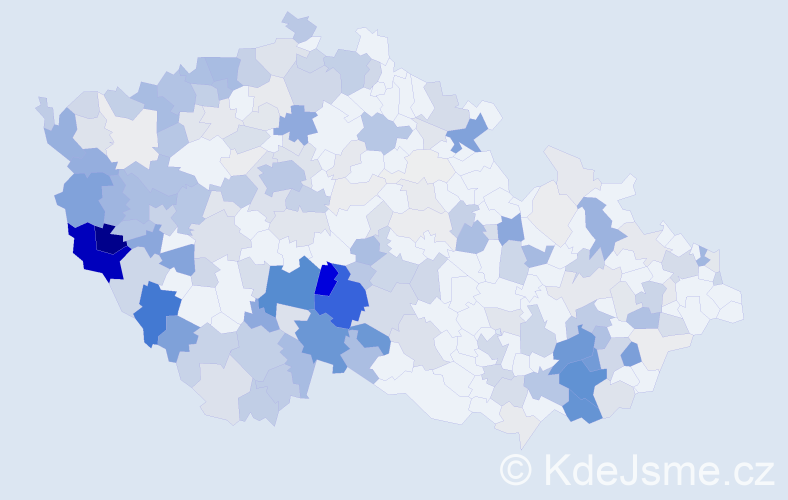 Příjmení: 'Hána', počet výskytů 761 v celé ČR