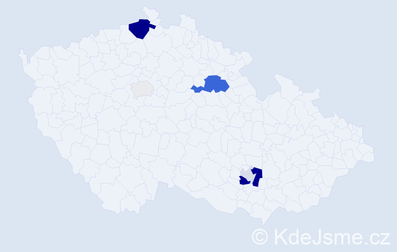 Příjmení: 'Mahn', počet výskytů 18 v celé ČR