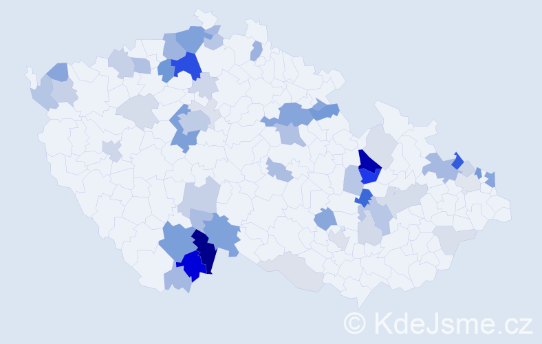 Příjmení: 'Deutschová', počet výskytů 174 v celé ČR