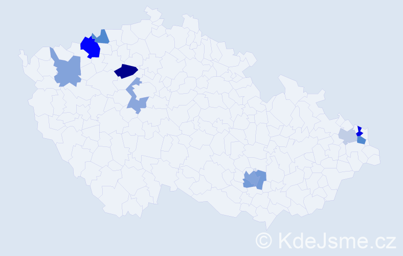 Příjmení: 'Klinga', počet výskytů 17 v celé ČR