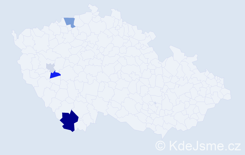 Příjmení: 'Neuberková', počet výskytů 10 v celé ČR