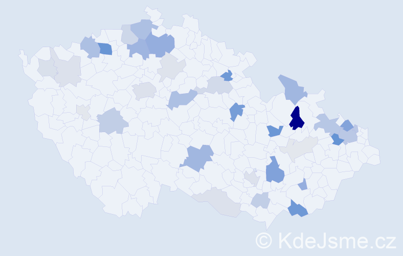 Příjmení: 'Cingelová', počet výskytů 94 v celé ČR