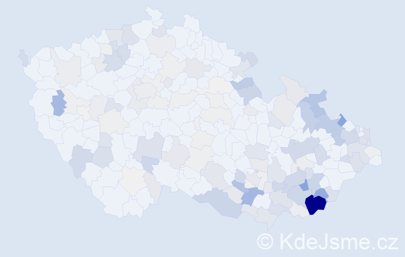 Příjmení: 'Michalčík', počet výskytů 476 v celé ČR