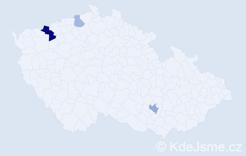 Příjmení: 'Mittag', počet výskytů 7 v celé ČR