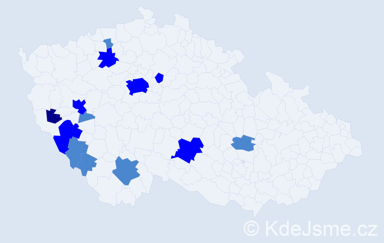 Příjmení: 'Kolros', počet výskytů 21 v celé ČR