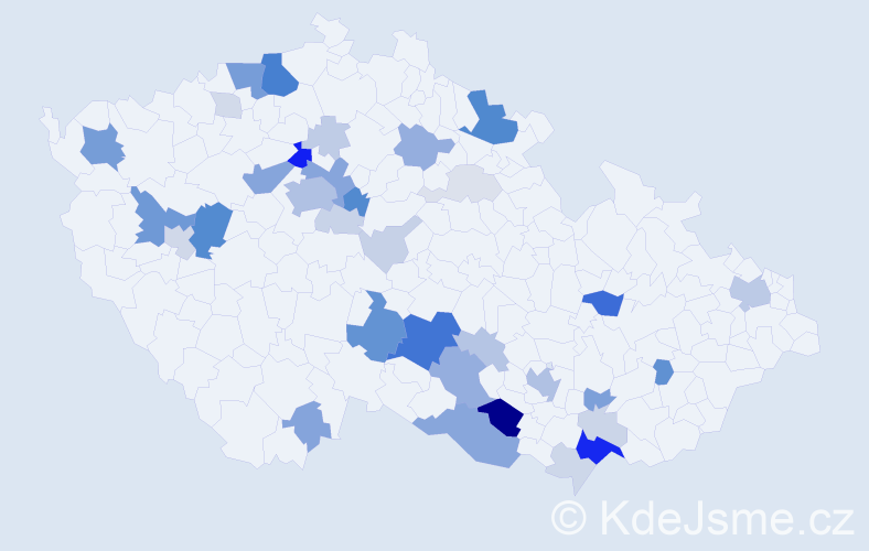 Příjmení: 'Gottlieb', počet výskytů 141 v celé ČR