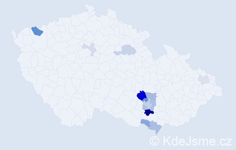Příjmení: 'Báborová', počet výskytů 35 v celé ČR