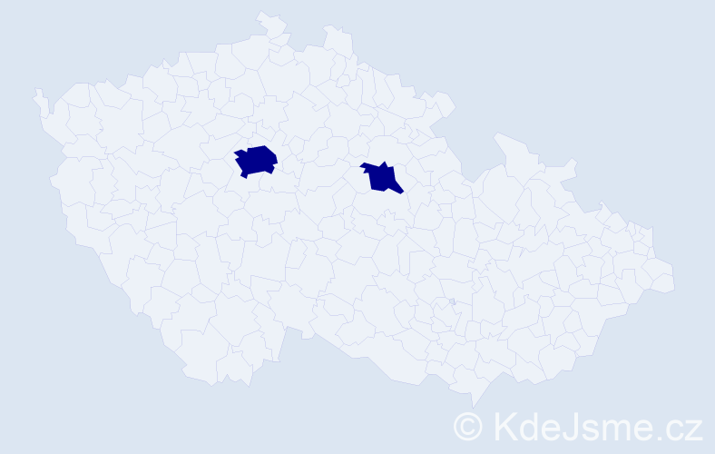 Příjmení: 'Kuzmanov', počet výskytů 2 v celé ČR