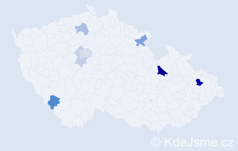 Příjmení: 'Kálmánová', počet výskytů 16 v celé ČR