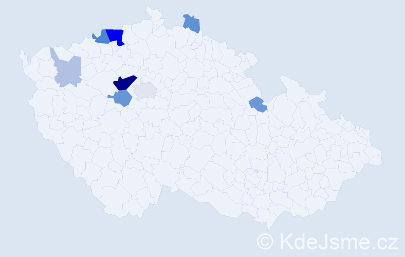 Příjmení: 'Botová', počet výskytů 25 v celé ČR