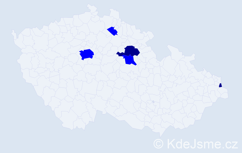 Příjmení: 'Prymulová', počet výskytů 7 v celé ČR