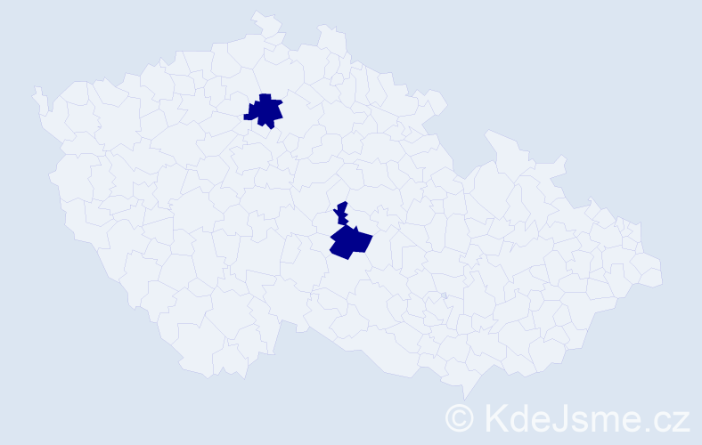 Příjmení: 'Sabanová', počet výskytů 2 v celé ČR
