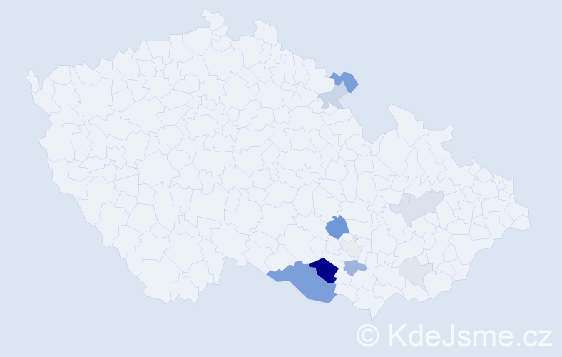 Příjmení: 'Kotrnec', počet výskytů 32 v celé ČR