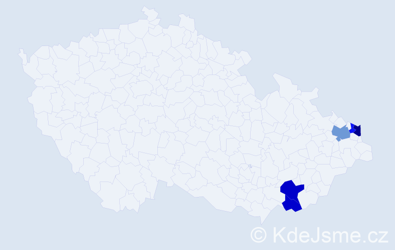 Příjmení: 'Klčovský', počet výskytů 8 v celé ČR