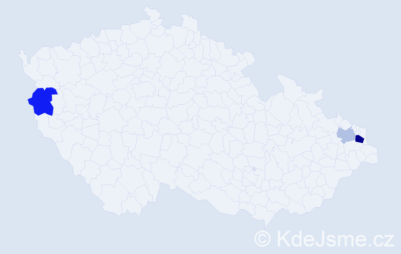 Příjmení: 'Kuluris', počet výskytů 5 v celé ČR