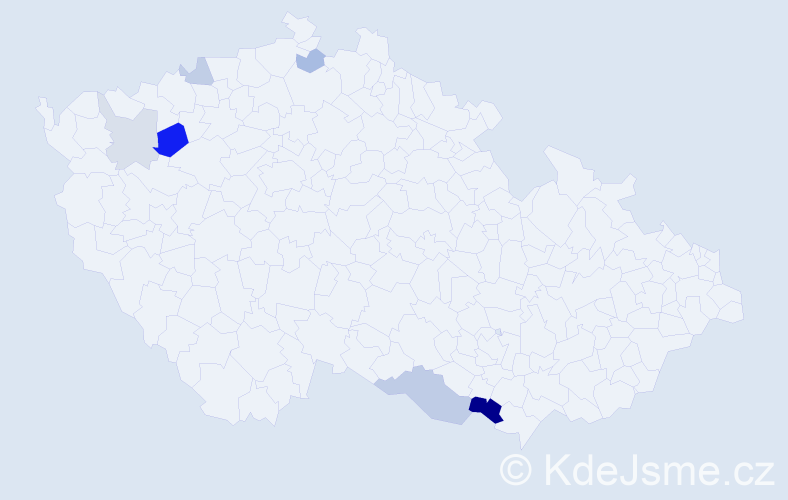 Příjmení: 'August', počet výskytů 13 v celé ČR