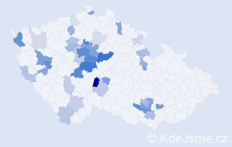 Příjmení: 'Chrastil', počet výskytů 147 v celé ČR