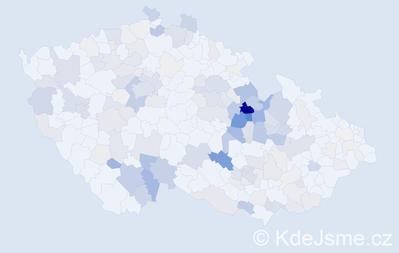 Příjmení: 'Pávek', počet výskytů 550 v celé ČR