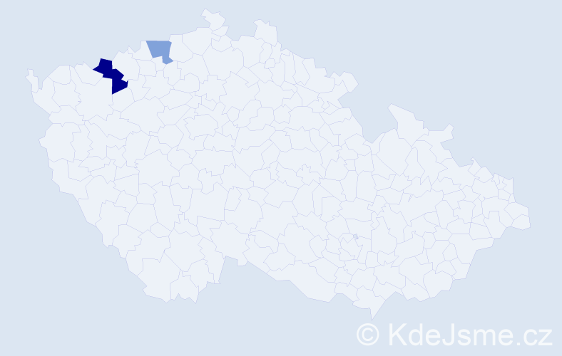 Příjmení: 'Bretzko', počet výskytů 3 v celé ČR
