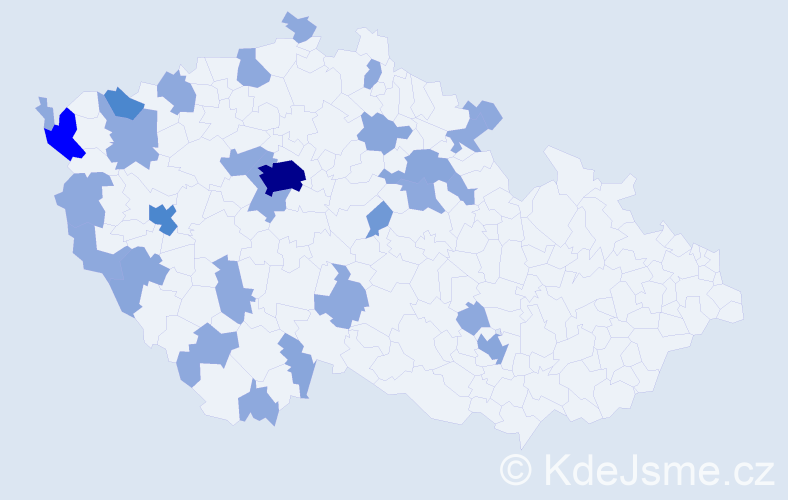 Příjmení: 'Tran Anh', počet výskytů 56 v celé ČR