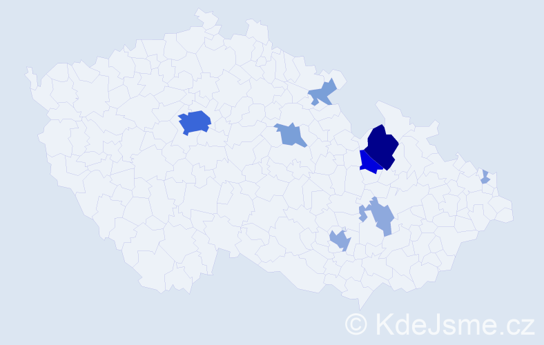 Příjmení: 'Ryznarová', počet výskytů 24 v celé ČR