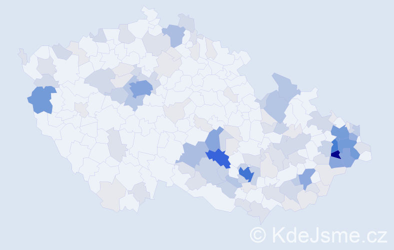 Příjmení: 'Jurek', počet výskytů 425 v celé ČR