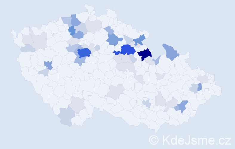 Příjmení: 'Pišl', počet výskytů 174 v celé ČR