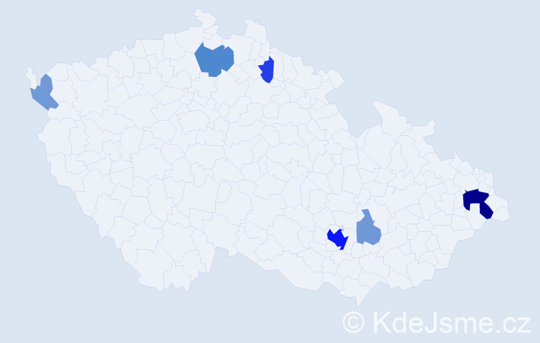 Příjmení: 'Eichová', počet výskytů 20 v celé ČR