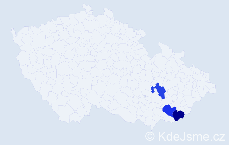 Příjmení: 'Bulejka', počet výskytů 3 v celé ČR