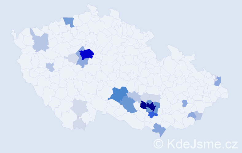 Příjmení: 'Ustohal', počet výskytů 123 v celé ČR