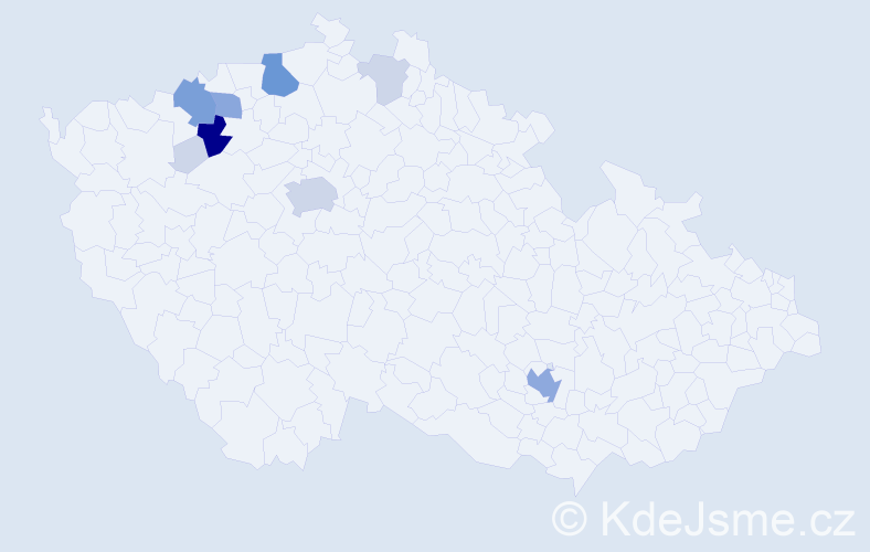 Příjmení: 'Kadet', počet výskytů 31 v celé ČR