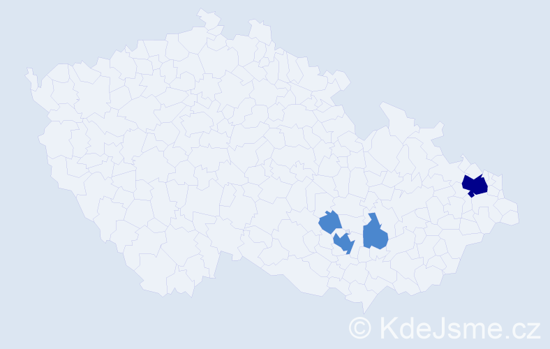 Příjmení: 'Kuščáková', počet výskytů 6 v celé ČR