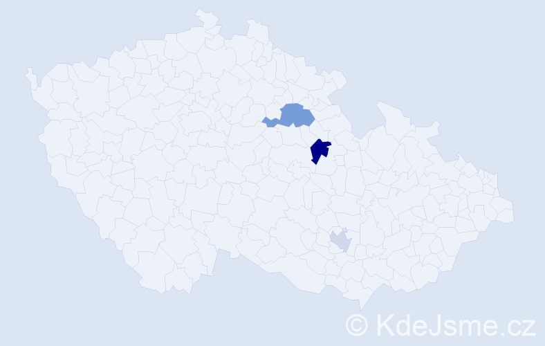 Příjmení: 'Ell', počet výskytů 5 v celé ČR