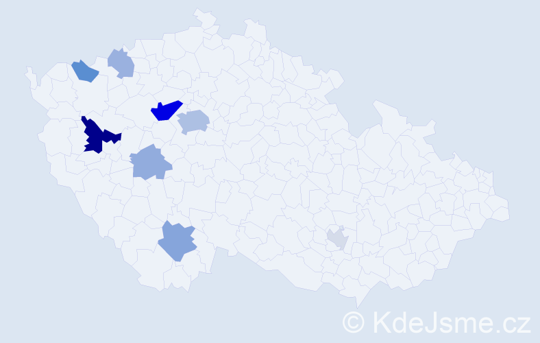 Příjmení: 'Laurenc', počet výskytů 23 v celé ČR