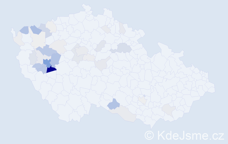 Příjmení: 'Vyletová', počet výskytů 170 v celé ČR